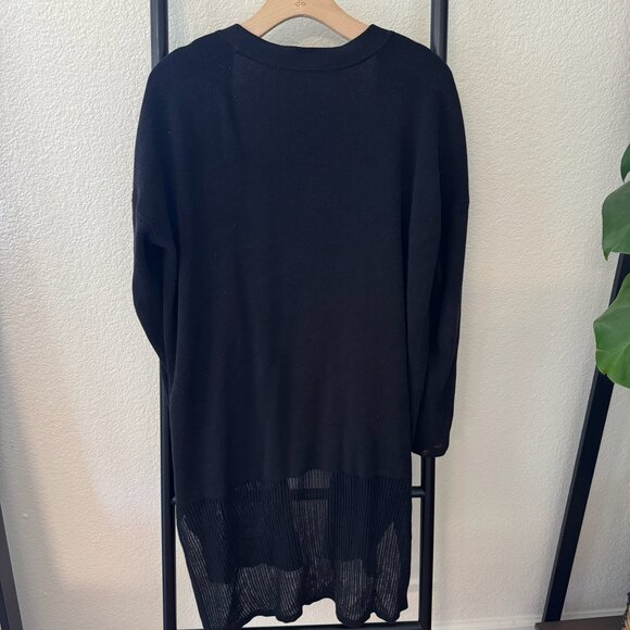 Athleta Black Split Hem Longline Black Cardigan Size Medium - Picture 11 of 11